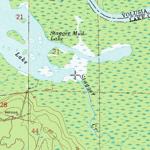 Topographic Map of Stagger Creek, FL