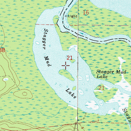 Topographic Map of Stagger Mud Lake, FL
