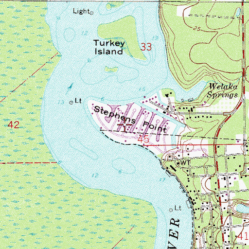 Topographic Map of Stephens Point, FL