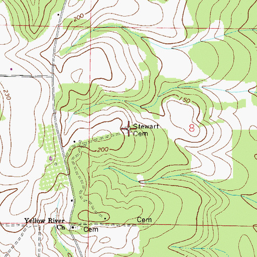 Topographic Map of Stewart Cemetery, FL