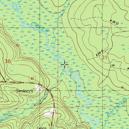 Topographic Map of Stokes Branch, FL