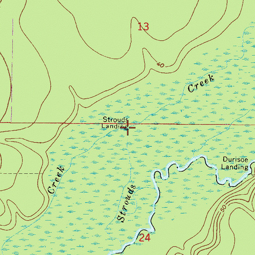Topographic Map of Strouds Landing, FL