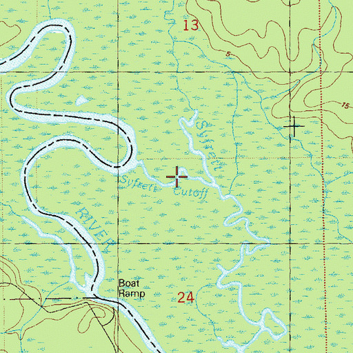Topographic Map of Sufrett Cutoff, FL