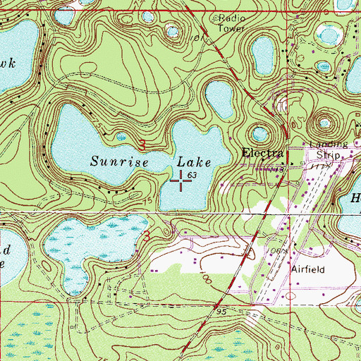 Topographic Map of Sunrise Lake, FL