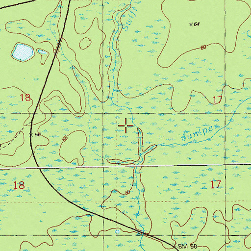 Topographic Map of Swift Branch, FL