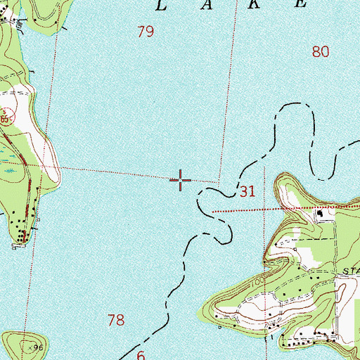 Topographic Map of Lake Talquin, FL