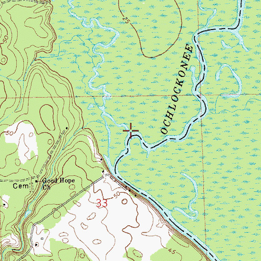Topographic Map of Telogia Creek, FL