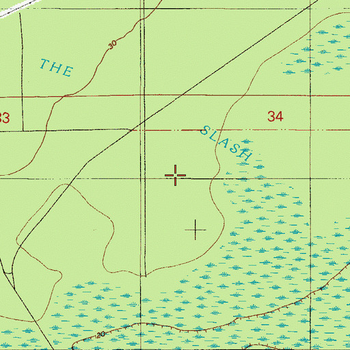 Topographic Map of The Slash, FL