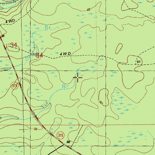Topographic Map of Titi Branch, FL