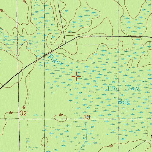 Topographic Map of Tiger Creek, FL