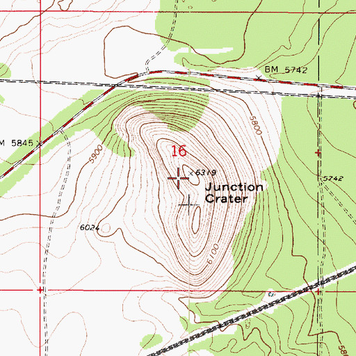 Topographic Map of Junction Crater, AZ