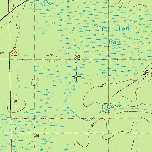 Topographic Map of Tin Top Bay, FL