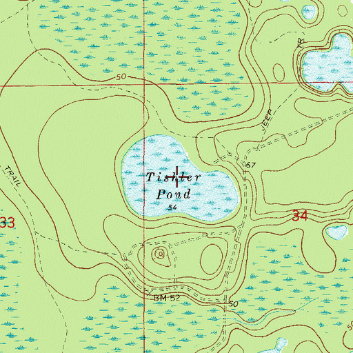 Topographic Map of Tishler Pond, FL