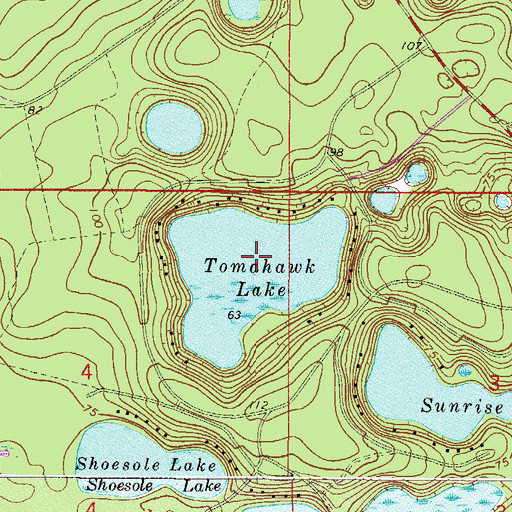 Topographic Map of Tomahawk Lake, FL