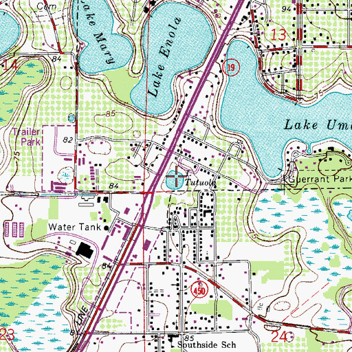 Topographic Map of Lake Tutuola, FL