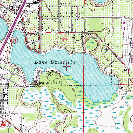 Topographic Map of Lake Umatilla, FL