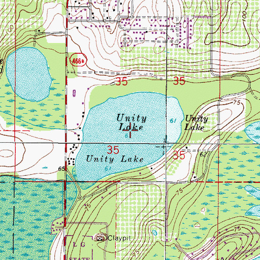 Topographic Map of Unity Lake, FL