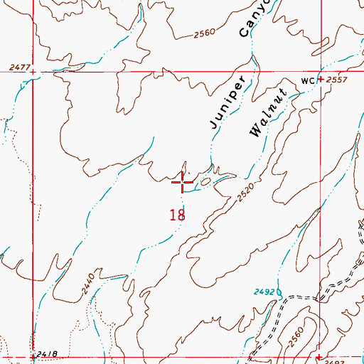 Topographic Map of Juniper Canyon, AZ