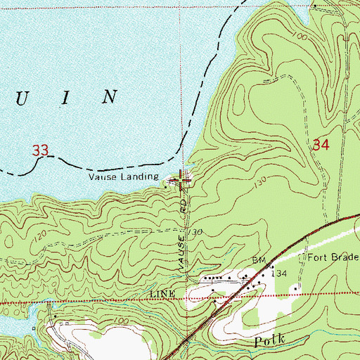Topographic Map of Vause Landing, FL