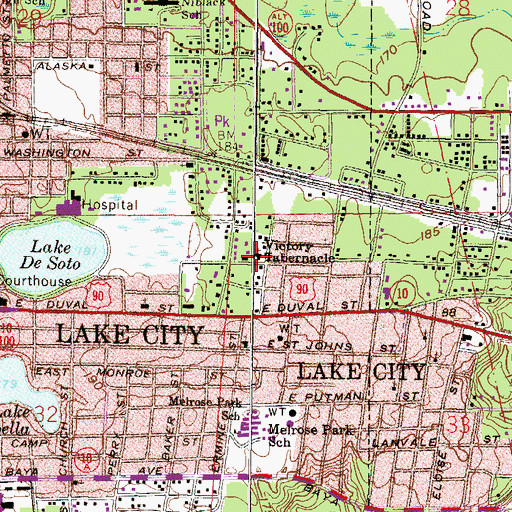 Topographic Map of Victory Tabernacle, FL