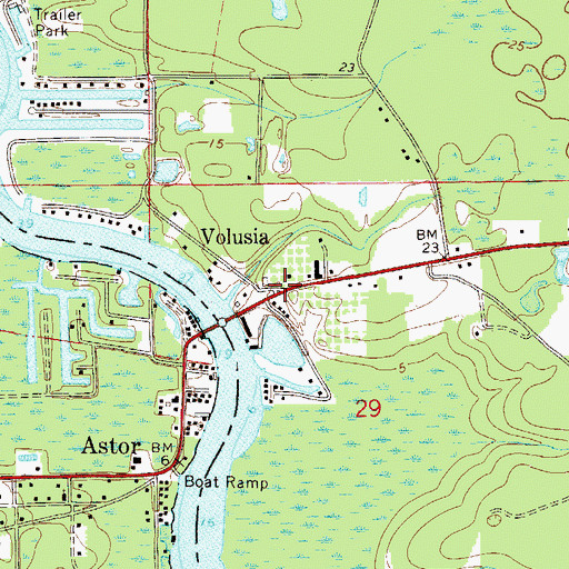 Topographic Map of Volusia, FL