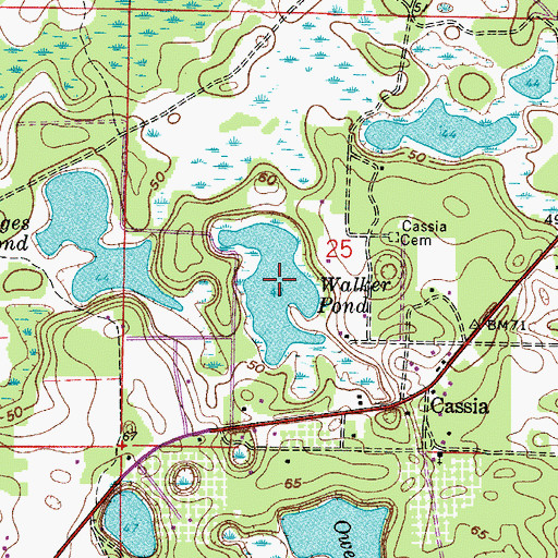 Topographic Map of Walker Pond, FL