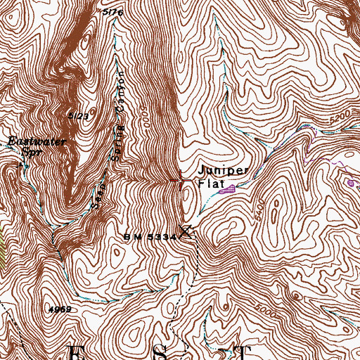 Topographic Map of Juniper Flat, AZ