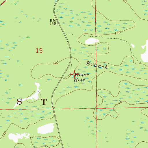 Topographic Map of Water Hole, FL