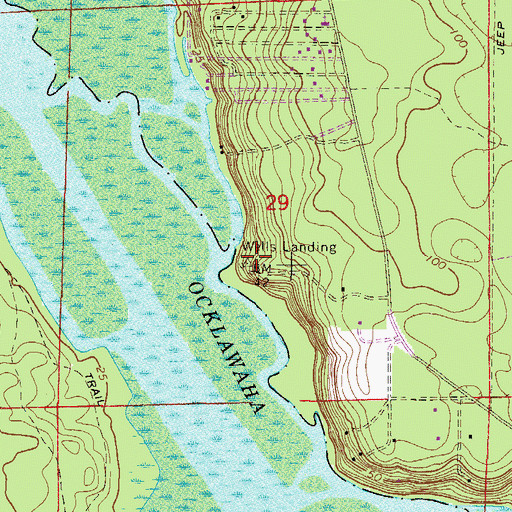 Topographic Map of Wells Landing, FL