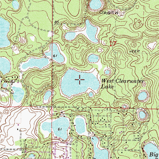 Topographic Map of West Clearwater Lake, FL