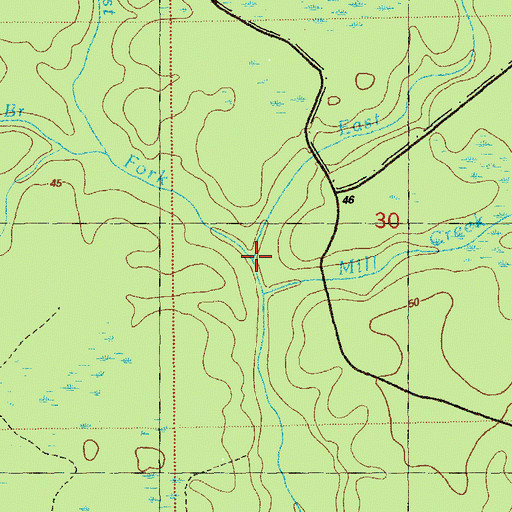 Topographic Map of West Fork Syfrett Creek, FL
