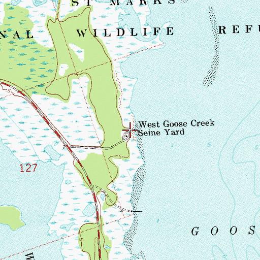 Topographic Map of West Goose Creek Seine Yard, FL
