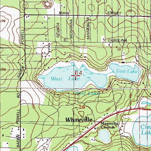 Topographic Map of West Lake, FL