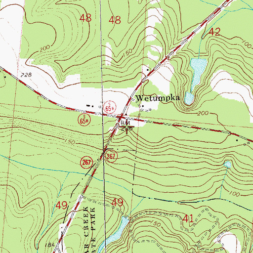 Topographic Map of Wetumpka, FL