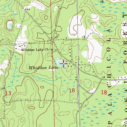 Topographic Map of Whiddon Lake, FL