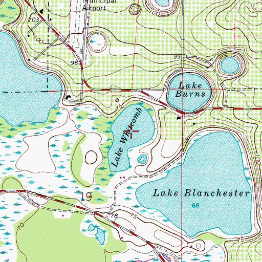 Topographic Map of Lake Whitcomb, FL
