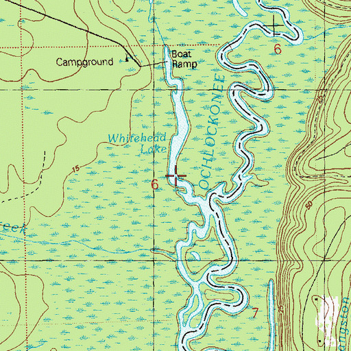 Topographic Map of Whitehead Lake, FL