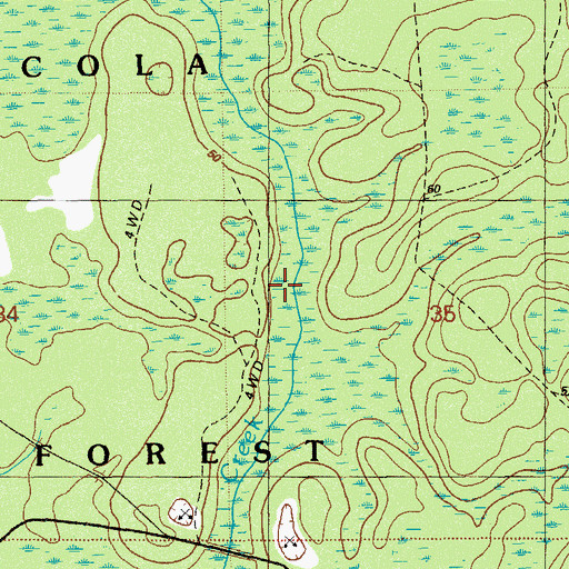 Topographic Map of Wilder Bay, FL