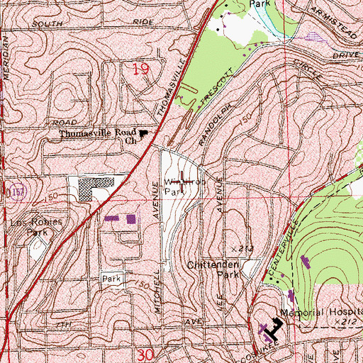 Topographic Map of Winthrop Park, FL