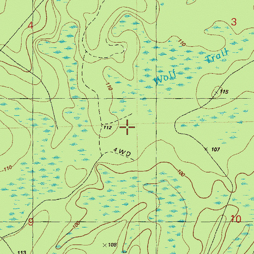 Topographic Map of Wolf Trail Bay, FL