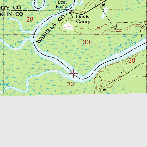 Topographic Map of Womack Creek, FL