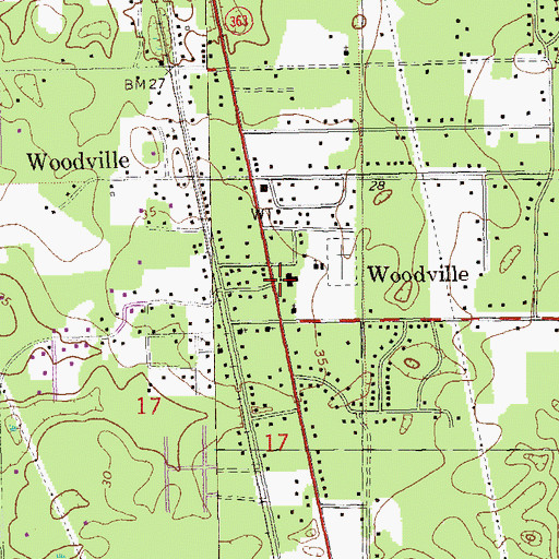 Topographic Map of Woodville, FL