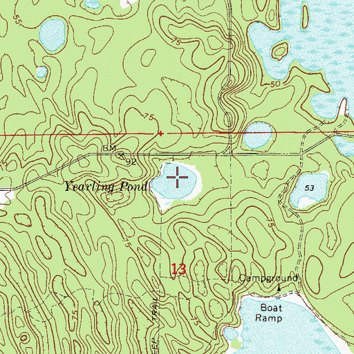 Topographic Map of Yearling Pond, FL