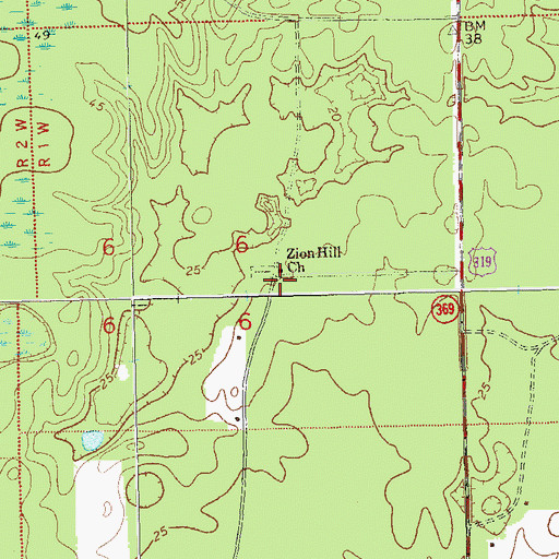 Topographic Map of Zion Hill Church, FL