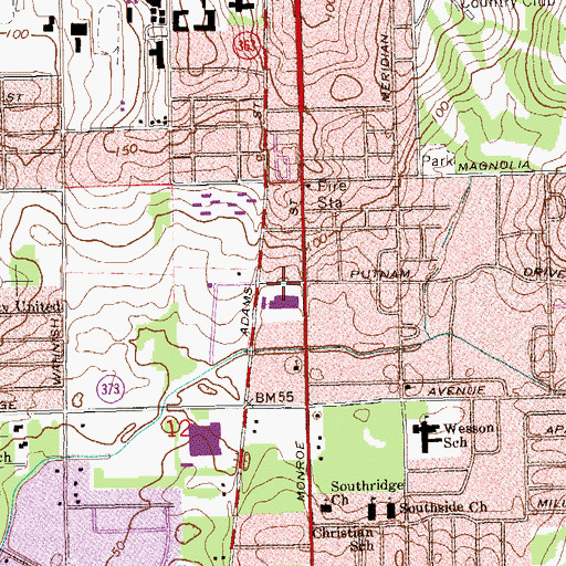 Topographic Map of Southside Shopping Plaza, FL
