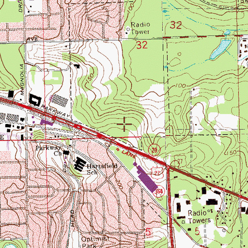 Topographic Map of Governors Square Mall, FL