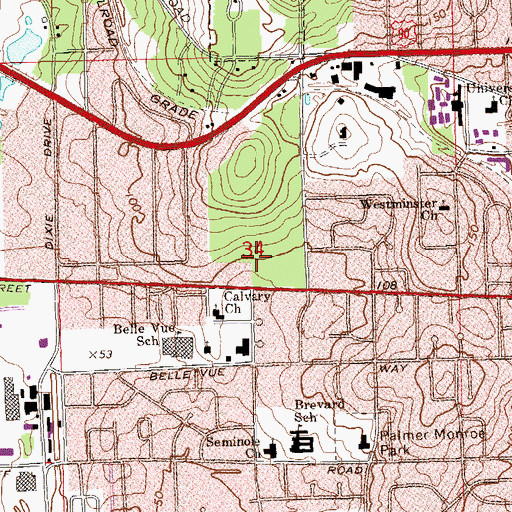 Topographic Map of Westwood Shopping Center, FL