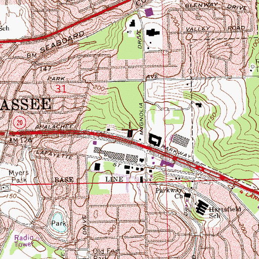Topographic Map of Parkway Shopping Center, FL