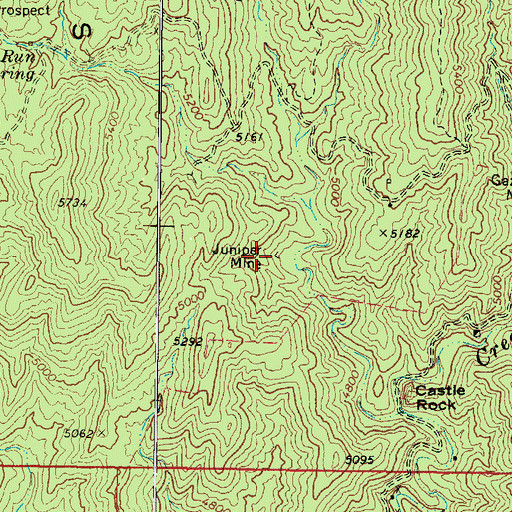 Topographic Map of Juniper Mine, AZ