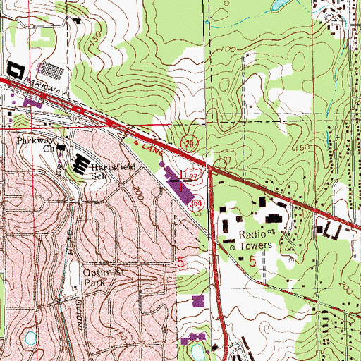 Topographic Map of Gulf Wind Shopping Center, FL